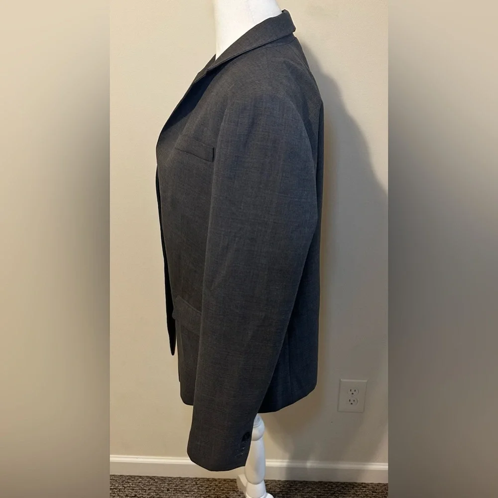J. Crew Dark Gray Wool Blazer Jacket Size 12 - Picture 3 of 9